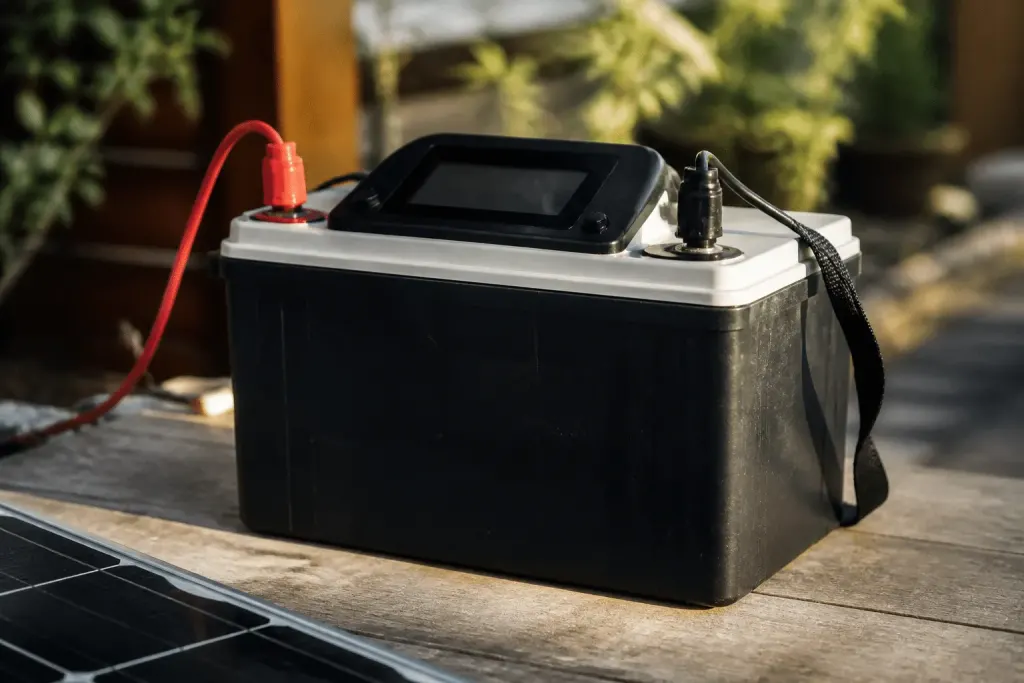 Batterie solaire affichant capacite et puissance decharge maximale