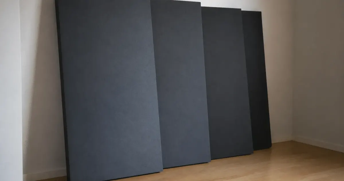 Panneaux mousse epais adosses contre mur chambre silencieuse