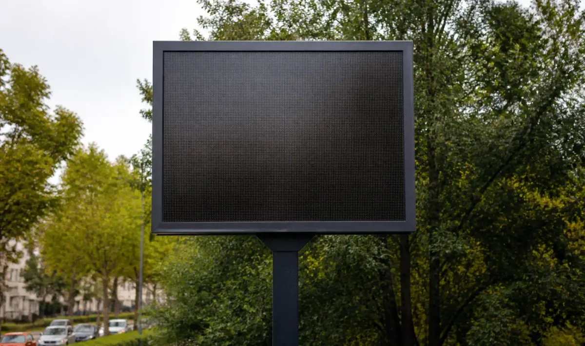 Panneau affichant chiffre population ville Saint-Chamond