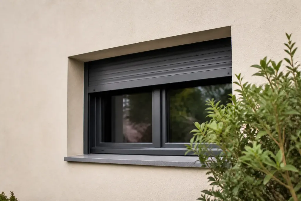 Fenetre facade volet roulant integre discret