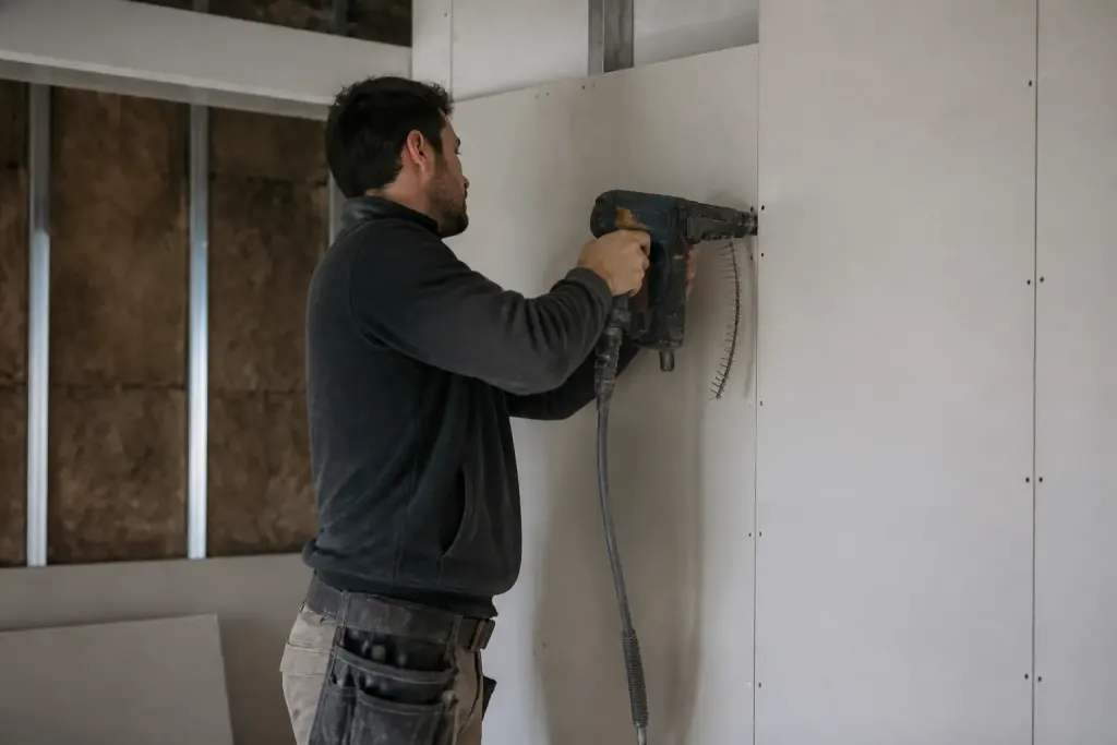 Ouvrier visse plaques mur visseuse automatique chargeur