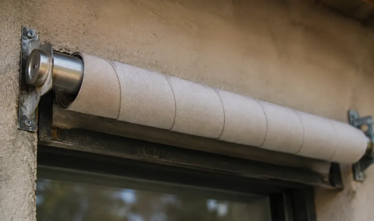 Tissu en spirale sur cylindre metallique au linteau
