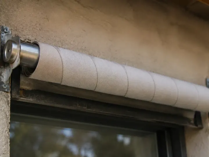 Tissu en spirale sur cylindre metallique au linteau